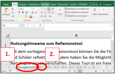 Screenshot eines Excel-Arbeitsblatts