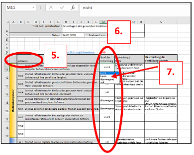 Screenshot eines Excel-Arbeitsblatts