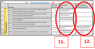 Screenshot eines Excel-Arbeitsblatts